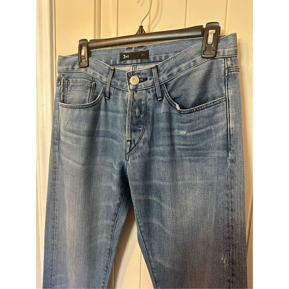 3x1 Distressed Mid Rise Straight Leg Button Fly Jeans - Size 30 - M4RS10272 - Picture 3 of 10